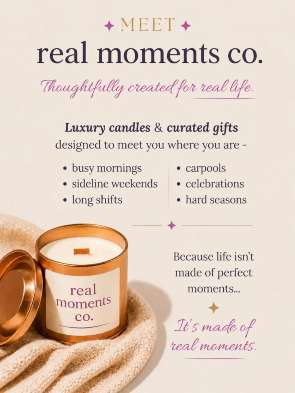 Breathe It In Candle, Sea Salt & Orchid, Self Care Candle Petite Gift Set